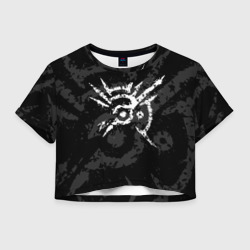 Женская футболка Crop-top 3D Dishonored Корво Атано метка, клеймо чужого