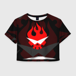 Женская футболка Crop-top 3D Gurren Lagann logo symbol