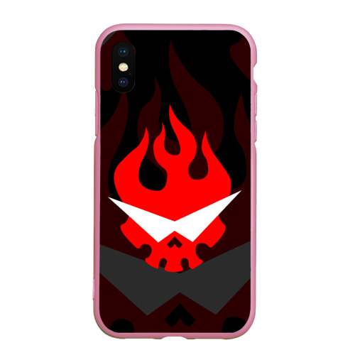 Чехол для iPhone XS Max матовый Gurren Lagann logo symbol, цвет розовый