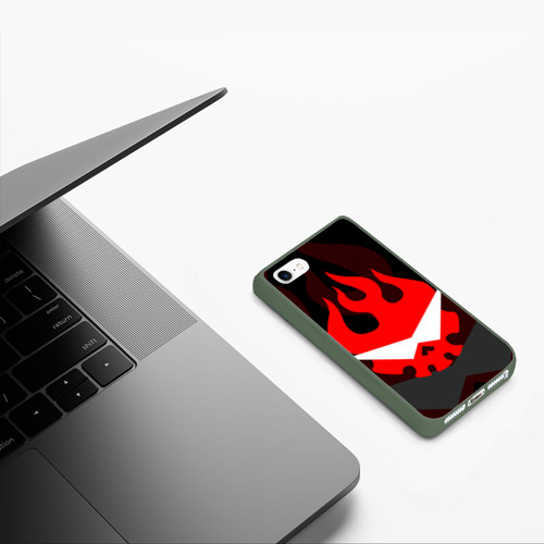 Чехол для iPhone 5/5S матовый Gurren Lagann logo symbol, цвет темно-зеленый - фото 5