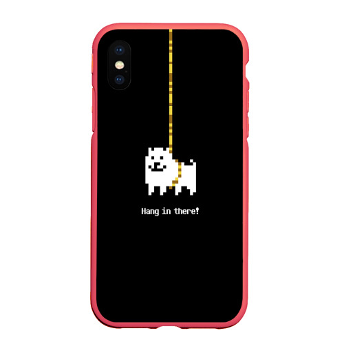 Чехол для iPhone XS Max матовый Undertale dog на КАнаТЕ, цвет красный