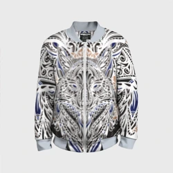 Детский бомбер 3D Белая этническа лиса white FOX