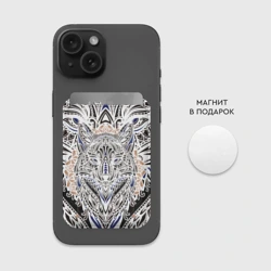 Картхолдер Magsafe магнитный Белая этническа лиса white FOX - фото 2