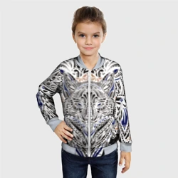 Детский бомбер 3D Белая этническа лиса white FOX - фото 2