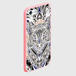 Чехол для iPhone 5/5S матовый Белая этническа лиса white FOX - фото 2