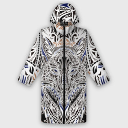 Дождевик унисекс 3D Белая этническа лиса white FOX