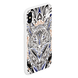 Чехол для iPhone XS Max матовый Белая этническа лиса white FOX - фото 2