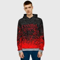 Мужская толстовка 3D Cannibal Corpse, брызги красок черепа - фото 2