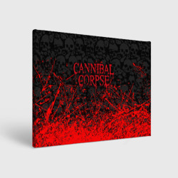 Холст прямоугольный Cannibal Corpse, брызги красок черепа