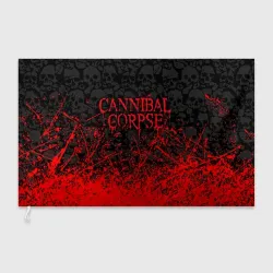 Флаг 3D Cannibal Corpse, брызги красок черепа