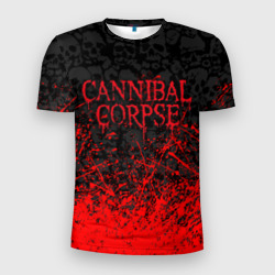 Мужская футболка 3D Slim Cannibal Corpse, брызги красок черепа