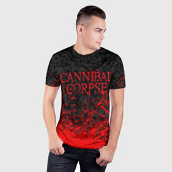 Мужская футболка 3D Slim Cannibal Corpse, брызги красок черепа - фото 2