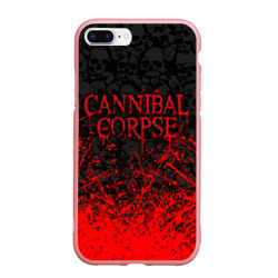 Чехол для iPhone 7Plus/8 Plus матовый Cannibal Corpse, брызги красок черепа