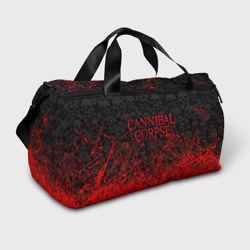 Сумка спортивная 3D Cannibal Corpse, брызги красок черепа