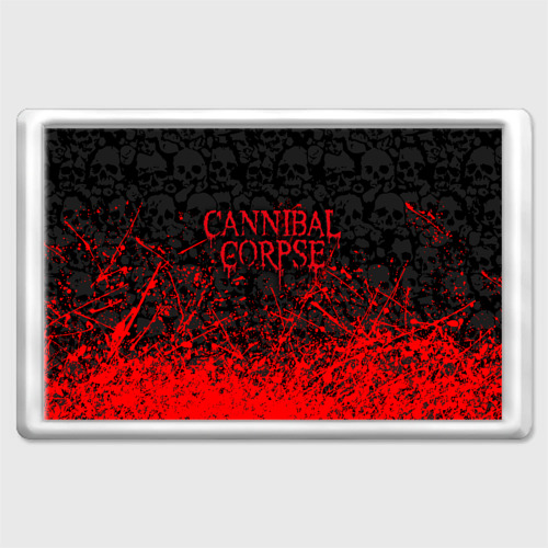 Магнит 45*70 Cannibal Corpse, брызги красок черепа, цвет прозрачный