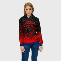 Женская толстовка 3D Cannibal Corpse, брызги красок черепа - фото 2