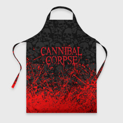 Фартук 3D Cannibal Corpse, брызги красок черепа