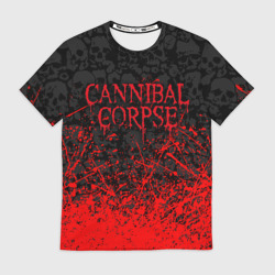 Мужская футболка 3D Cannibal Corpse, брызги красок черепа