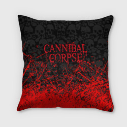 Подушка 3D Cannibal Corpse, брызги красок черепа