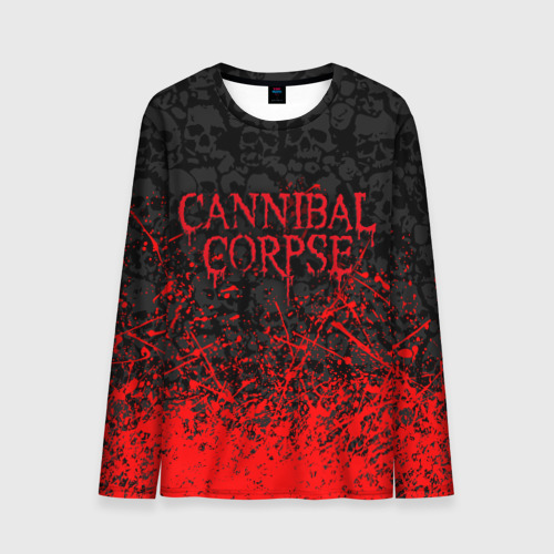 Мужской лонгслив 3D Cannibal Corpse, брызги красок черепа, цвет 3D печать