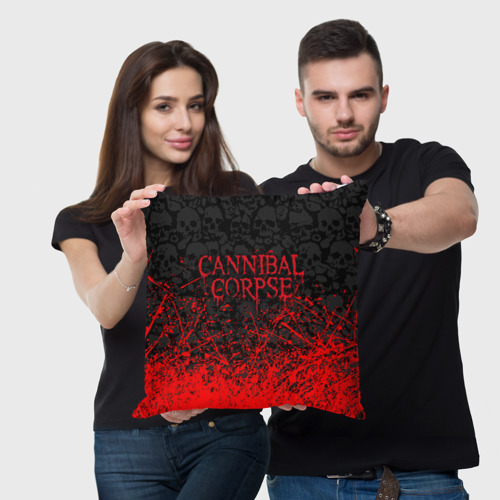 Подушка 3D Cannibal Corpse, брызги красок черепа - фото 3