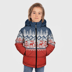Зимняя куртка для мальчиков 3D Вязаный узор с оленями - фото 2