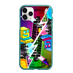 Чехол для iPhone 11 Pro Max матовый Geometry Dash параллельные миры