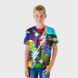 Детская футболка 3D Geometry Dash параллельные миры - фото 2