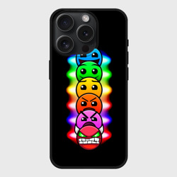 Чехол силиконовый для Apple iPhone 15 Pro матовый Geometry Dash levels demons