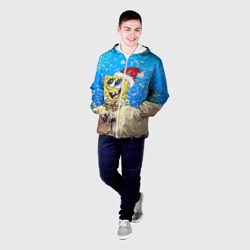 Мужская куртка 3D Новогодний Губка Боб квадратные штаны - фото 2