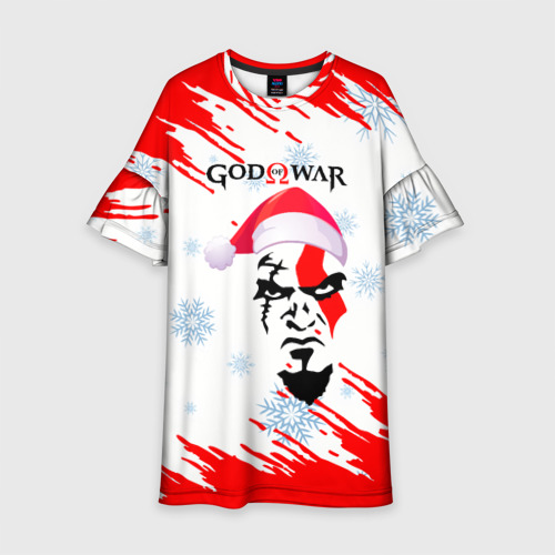 Детское платье 3D Новогодний God of War, цвет 3D печать