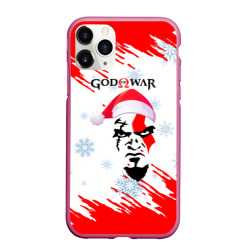 Чехол для iPhone 11 Pro Max матовый Новогодний God of War