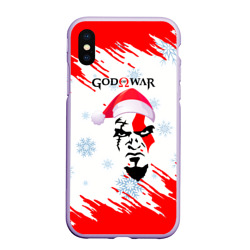 Чехол для iPhone XS Max матовый Новогодний God of War