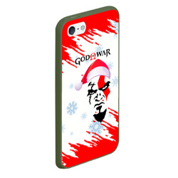 Чехол для iPhone 5/5S матовый Новогодний God of War - фото 2