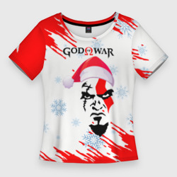 Женская футболка 3D Slim Новогодний God of War
