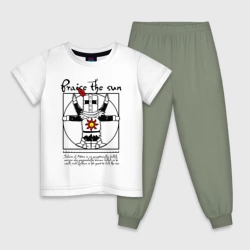 Детская пижама с белой футболкой Dark Souls - Praise the Sun!