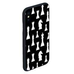Чехол для iPhone XS Max матовый Белые шахматные фигуры - фото 2