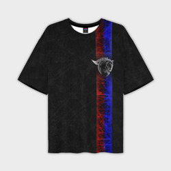 Мужская футболка oversize 3D ЦСКА Москва black theme