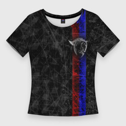 Женская футболка 3D Slim ЦСКА Москва black theme