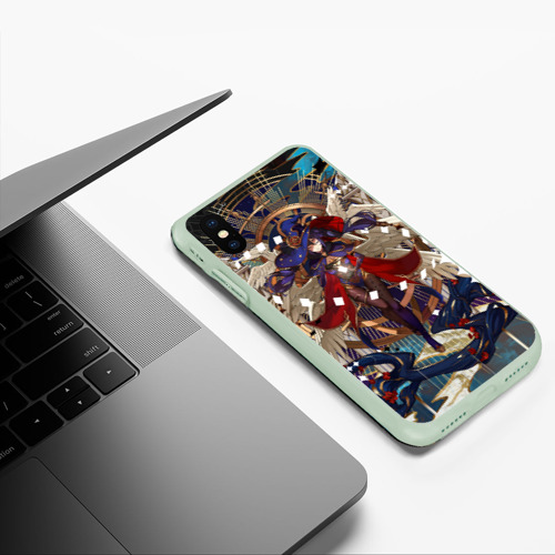 Чехол для iPhone XS Max матовый Мона магическая ведьма Геншин, цвет салатовый - фото 5