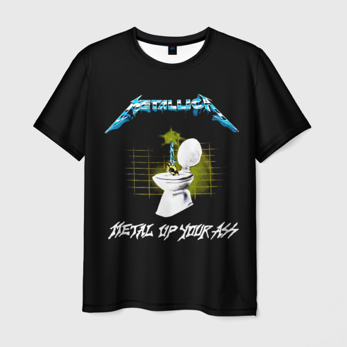 Мужская футболка 3D с принтом Metal up your ass - Metallica, вид спереди #2