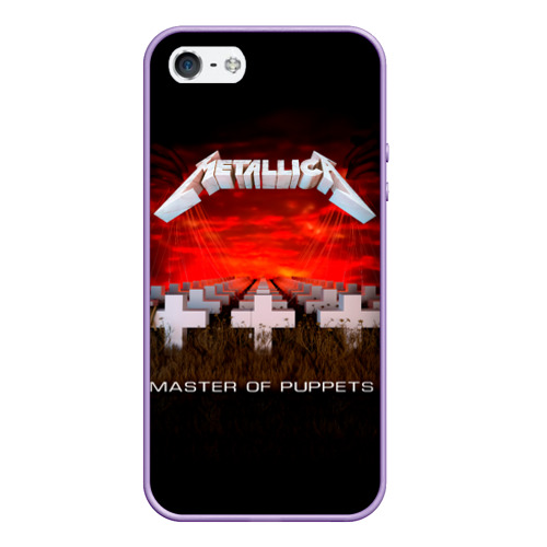 Чехол для iPhone 5/5S матовый Master of Puppets - Metallica, цвет светло-сиреневый