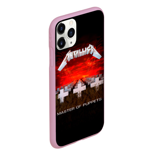 Чехол для iPhone 11 Pro Max матовый Master of Puppets - Metallica, цвет розовый - фото 3