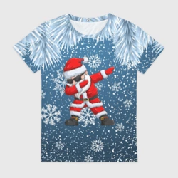 Женская футболка 3D Dab Santa winter