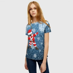 Женская футболка 3D Dab Santa winter - фото 2