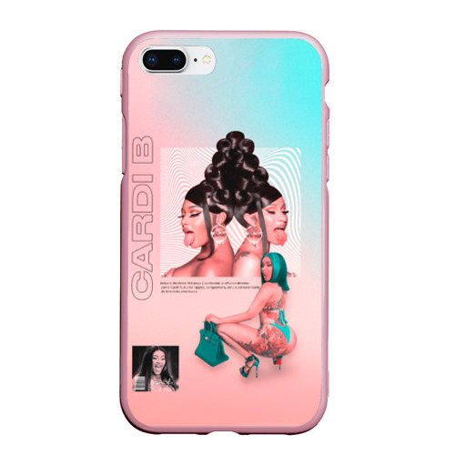 Чехол для iPhone 7Plus/8 Plus матовый Kardi B Art, цвет розовый