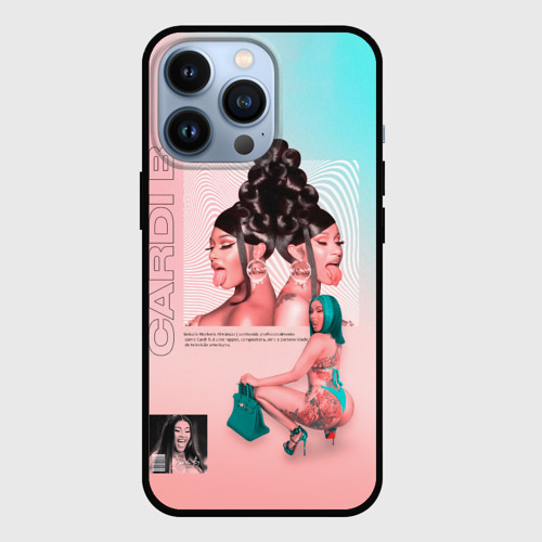 Чехол для iPhone 13 Pro Kardi B Art, цвет черный