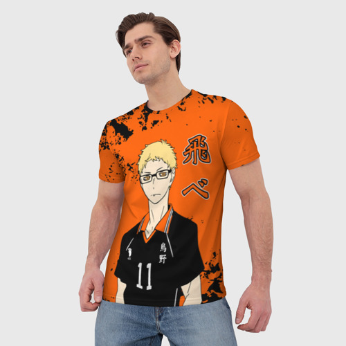 Мужская футболка 3D Кей Цукишима Haikyuu Волейбол, цвет 3D печать - фото 3