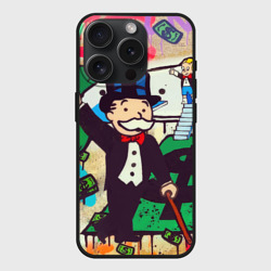 Чехол силиконовый для Apple iPhone 15 Pro Мax матовый Alec Monopoly art