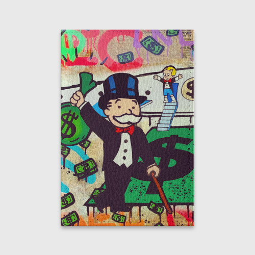 Обложка для паспорта матовая кожа Alec Monopoly art, цвет красный